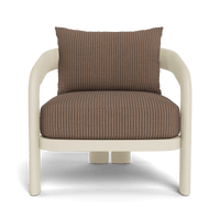 Chloe Aluminum Lounge Chair | Aluminum Bone, Sorrento Stripe Caramel,