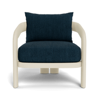 Chloe Aluminum Lounge Chair | Aluminum Bone, Sorrento Stripe Navy,