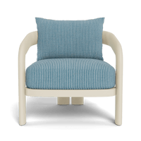 Chloe Aluminum Lounge Chair | Aluminum Bone, Sorrento Stripe Sky,