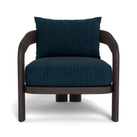 Chloe Aluminum Lounge Chair | Aluminum Bronze, Sorrento Stripe Navy,