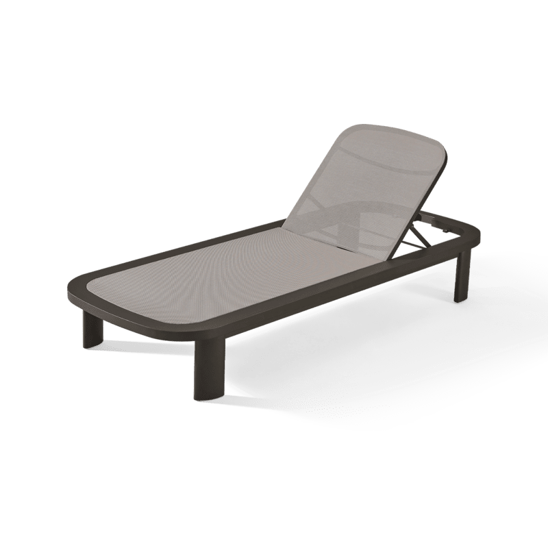 Chloe Aluminum Mesh Sun Lounge | Aluminum Bronze, Batyline Taupe,