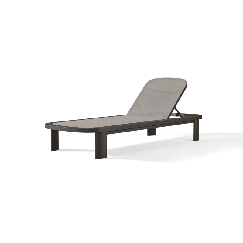 Chloe Aluminum Mesh Sun Lounge | Aluminum Bronze, Batyline Taupe,