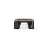 Chloe Aluminum Rectangle Coffee Table | Aluminum Bronze, Travertine Dark Grey,