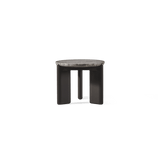 Chloe Aluminum Round Side Table | Aluminum Bronze, Travertine Dark Grey,