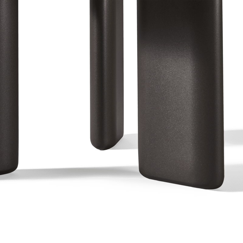 Chloe Aluminum Round Side Table | Aluminum Bronze, Travertine Dark Grey,