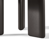 Chloe Aluminum Round Side Table | Aluminum Bronze, Travertine Dark Grey,