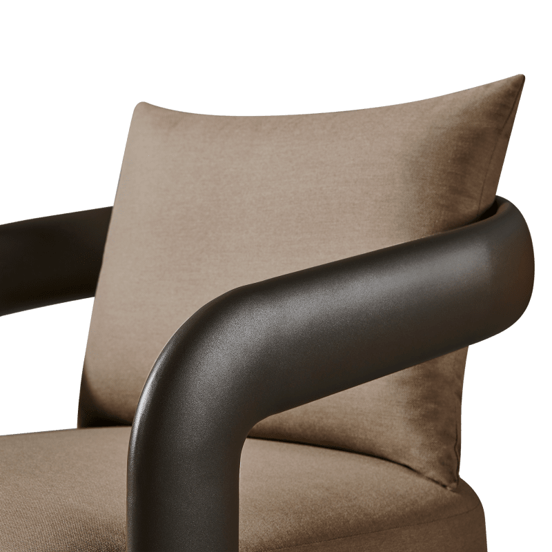 Chloe Aluminum Swivel Lounge Chair | Aluminum Bronze, Panama Coco,