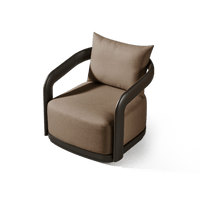 Chloe Aluminum Swivel Lounge Chair | Aluminum Bronze, Panama Coco,