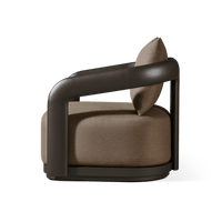 Chloe Aluminum Swivel Lounge Chair | Aluminum Bronze, Panama Coco,