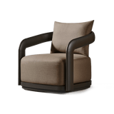 Chloe Aluminum Swivel Lounge Chair | Aluminum Bronze, Panama Coco,