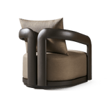 Chloe Aluminum Swivel Lounge Chair | Aluminum Bronze, Panama Coco,