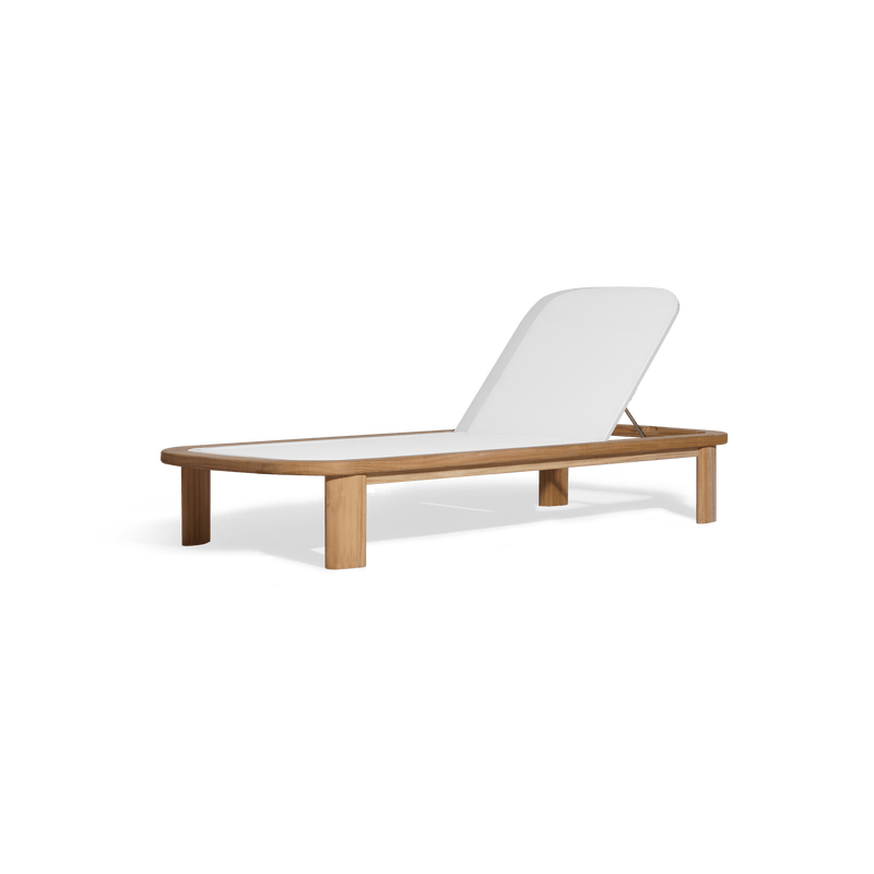 Chloe Mesh Sun Lounge | Teak Natural, Batyline White,