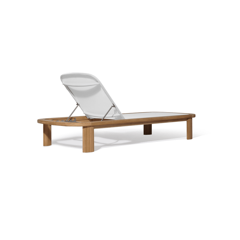 Chloe Mesh Sun Lounge | Teak Natural, Batyline White,