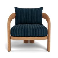 Chloe Teak Lounge Chair | Teak Natural, Sorrento Stripe Navy,