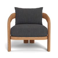 Chloe Teak Lounge Chair | Teak Natural, Sorrento Stripe Slate,