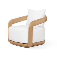 Chloe Teak Swivel Lounge Chair | Teak Natural, Panama Blanco,