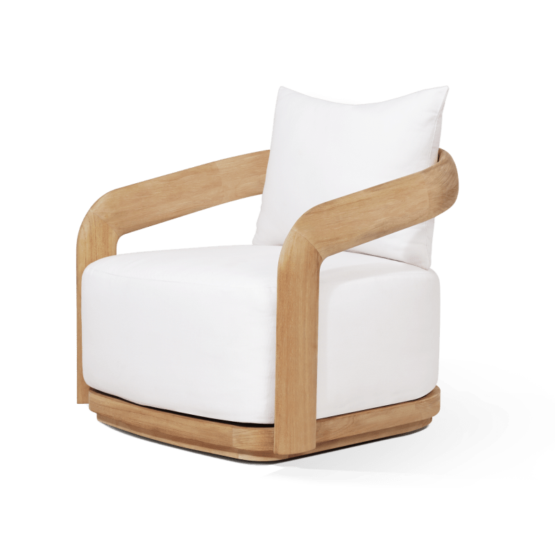 Chloe Teak Swivel Lounge Chair | Teak Natural, Panama Blanco,