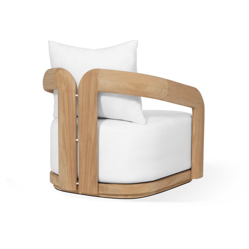 Chloe Teak Swivel Lounge Chair | Teak Natural, Panama Blanco,