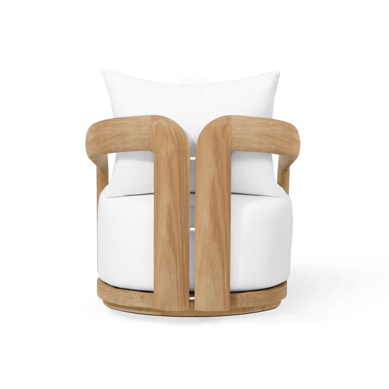 Chloe Teak Swivel Lounge Chair | Teak Natural, Panama Blanco,
