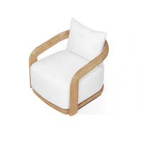 Chloe Teak Swivel Lounge Chair | Teak Natural, Panama Blanco,