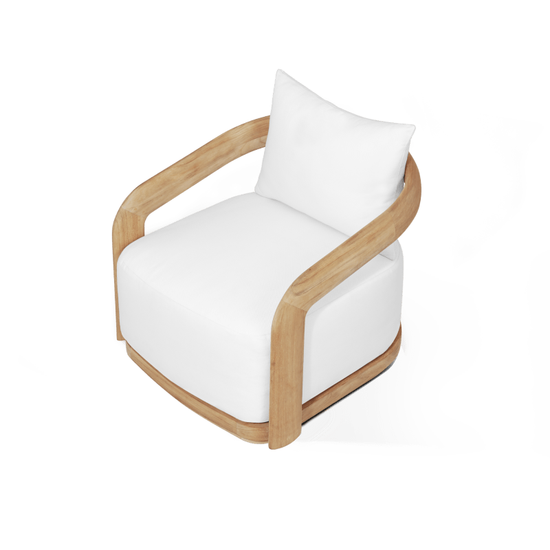 Chloe Teak Swivel Lounge Chair | Teak Natural, Panama Blanco,