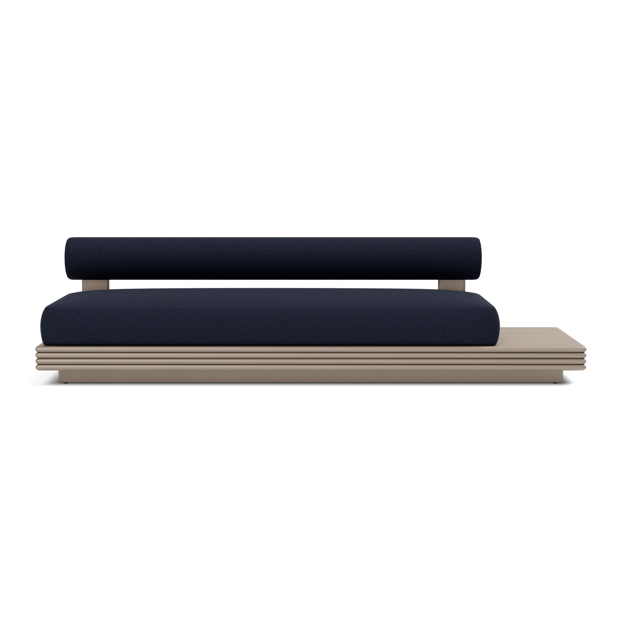 Collins Aluminum 3 Seat Armless Sofa + Table Right