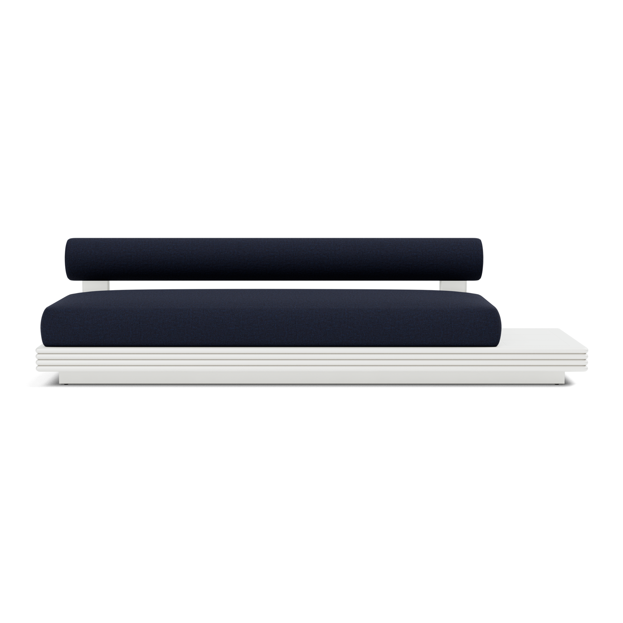 Collins Aluminum 3 Seat Armless Sofa + Table Right