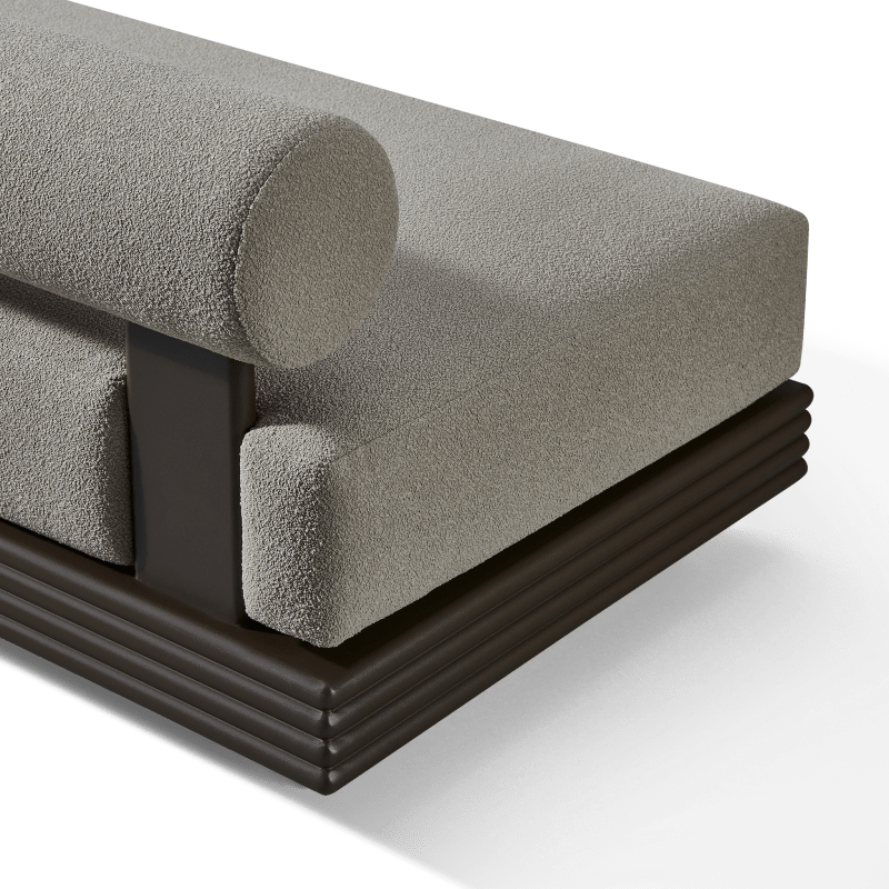 Collins Aluminum 2 Seat Armless Sofa