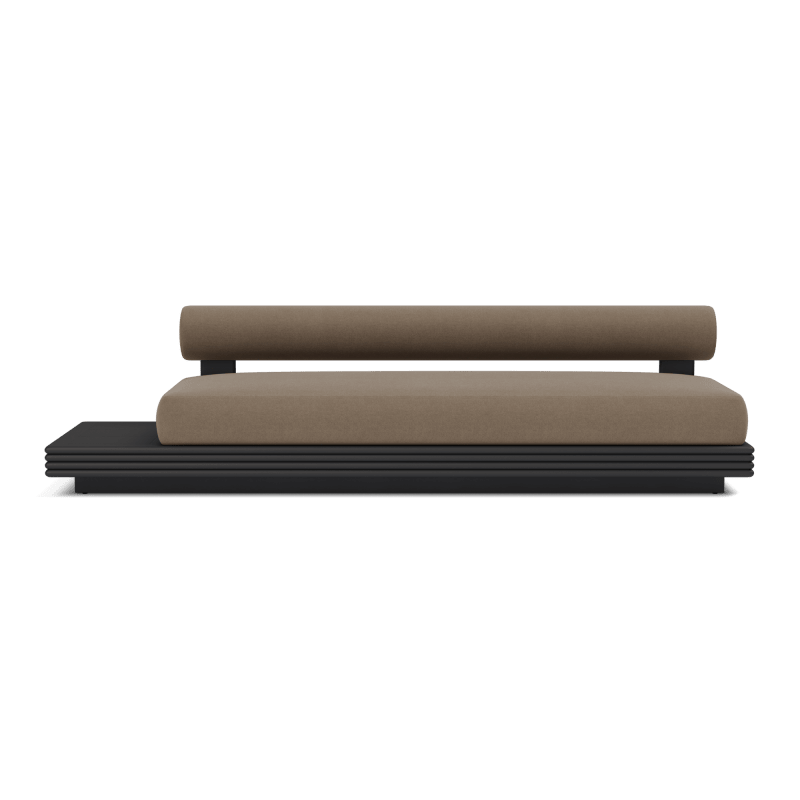 Collins Aluminum 3 Seat Armless Sofa + Table Left