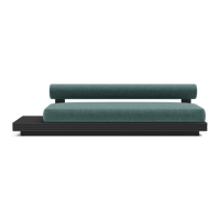 Collins Aluminum 3 Seat Armless Sofa + Table Left
