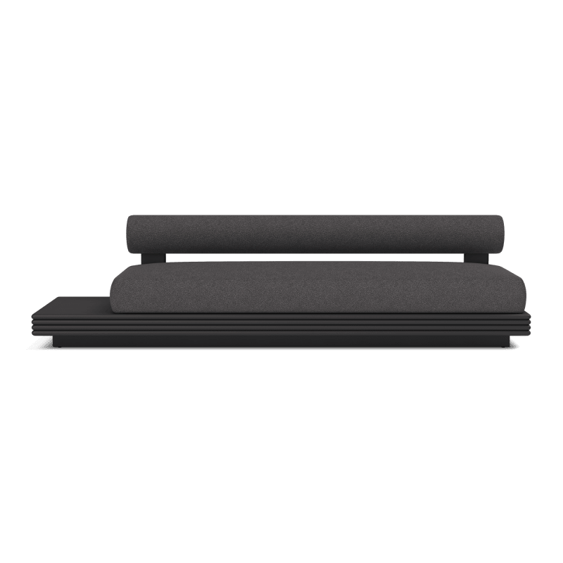 Collins Aluminum 3 Seat Armless Sofa + Table Left