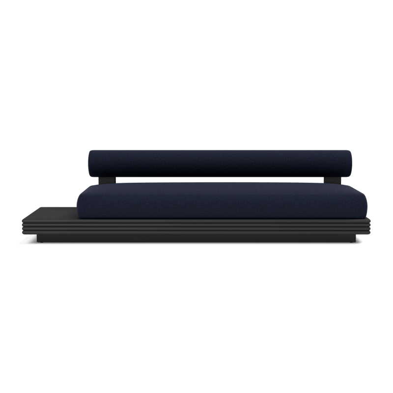 Collins Aluminum 3 Seat Armless Sofa + Table Left
