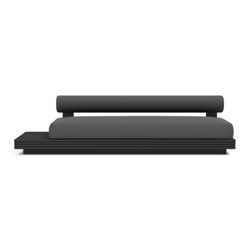Collins Aluminum 3 Seat Armless Sofa + Table Left