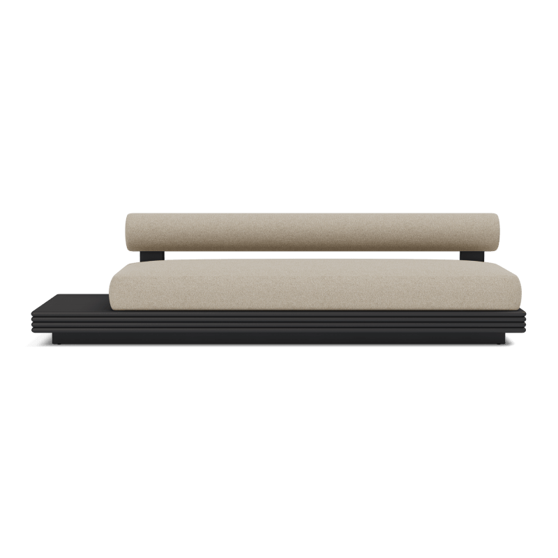 Collins Aluminum 3 Seat Armless Sofa + Table Left