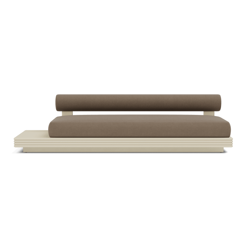 Collins Aluminum 3 Seat Armless Sofa + Table Left