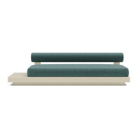 Collins Aluminum 3 Seat Armless Sofa + Table Left