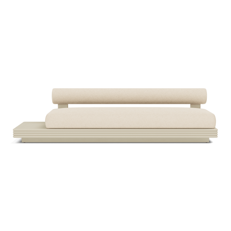 Collins Aluminum 3 Seat Armless Sofa + Table Left
