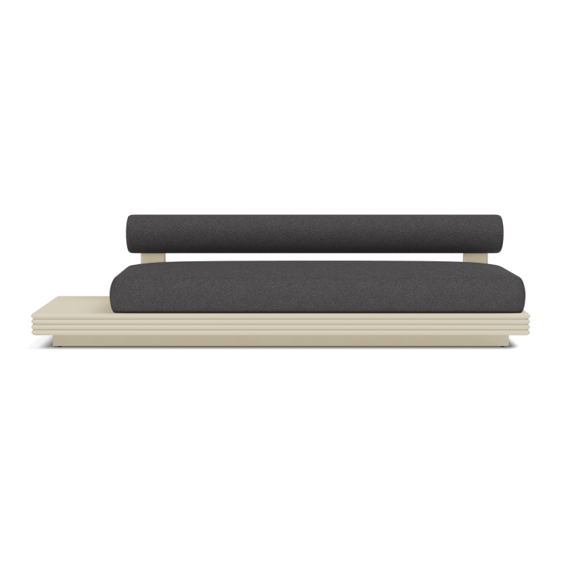 Collins Aluminum 3 Seat Armless Sofa + Table Left