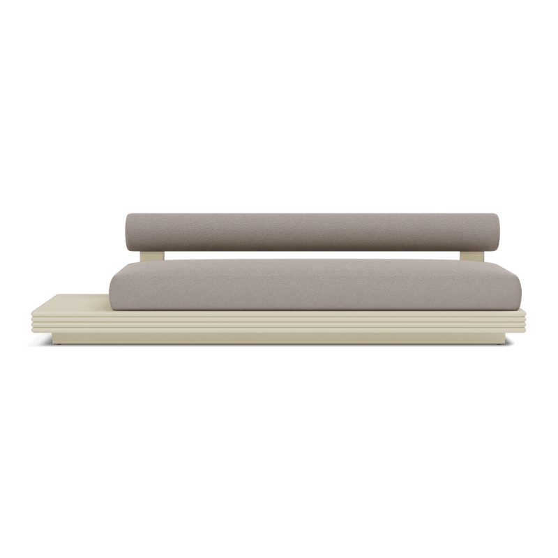Collins Aluminum 3 Seat Armless Sofa + Table Left