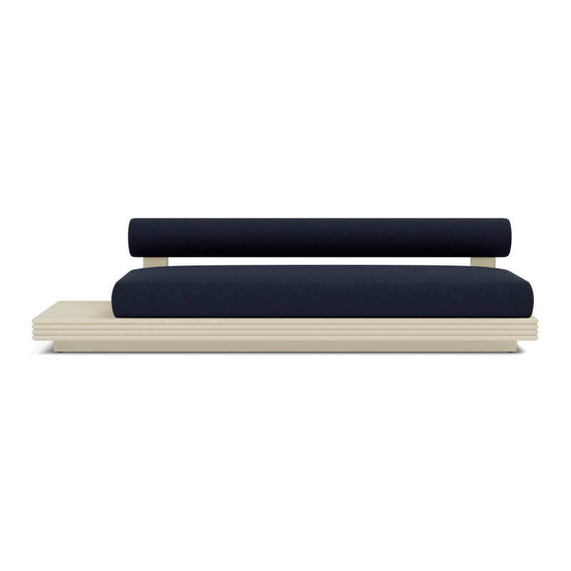 Collins Aluminum 3 Seat Armless Sofa + Table Left