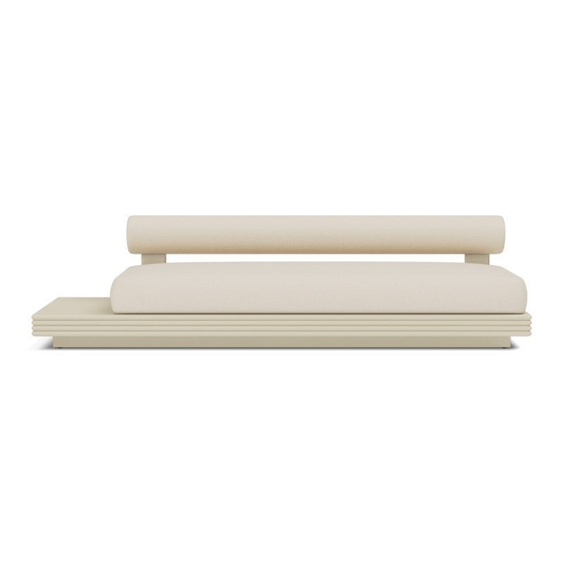 Collins Aluminum 3 Seat Armless Sofa + Table Left