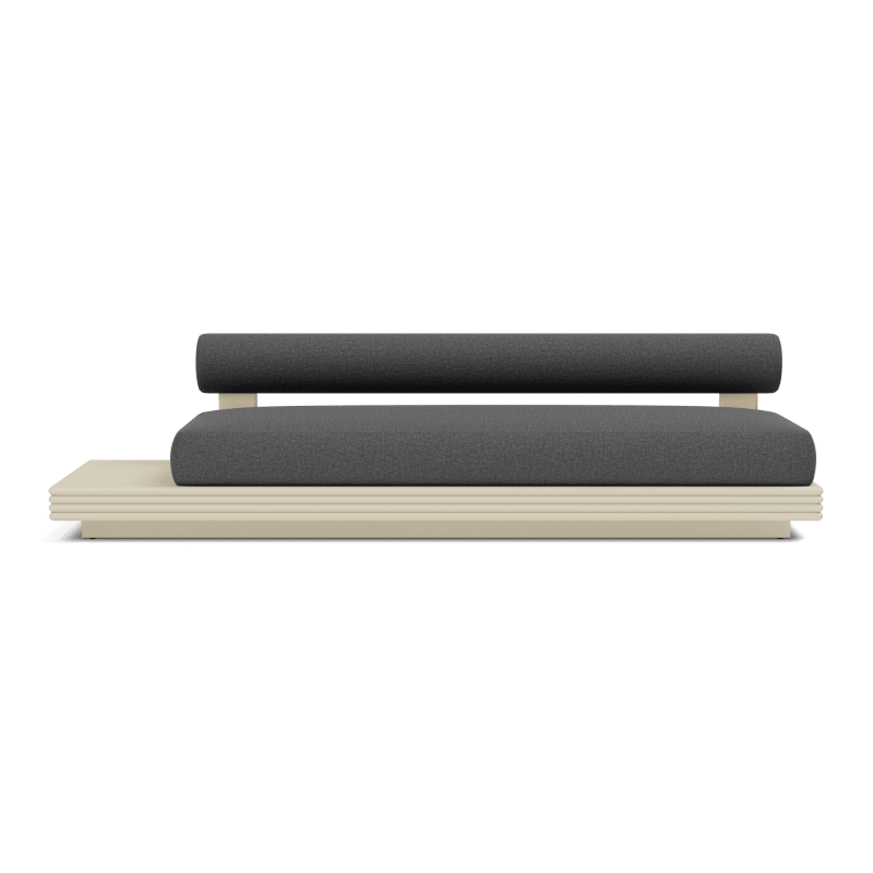 Collins Aluminum 3 Seat Armless Sofa + Table Left