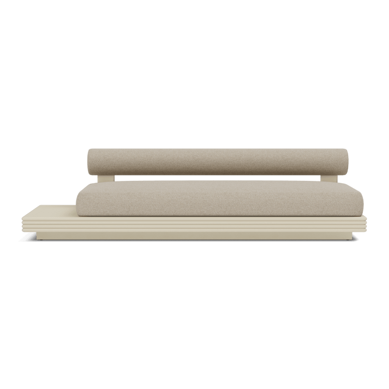 Collins Aluminum 3 Seat Armless Sofa + Table Left