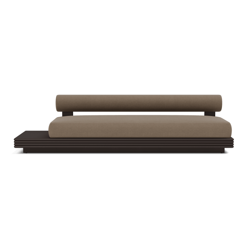 Collins Aluminum 3 Seat Armless Sofa + Table Left
