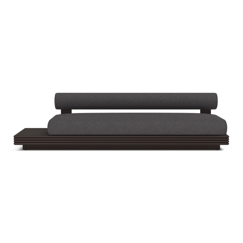 Collins Aluminum 3 Seat Armless Sofa + Table Left