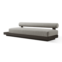 Collins Aluminum 3 Seat Armless Sofa + Table Left