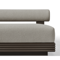 Collins Aluminum 3 Seat Armless Sofa + Table Left