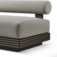 Collins Aluminum 3 Seat Armless Sofa + Table Left