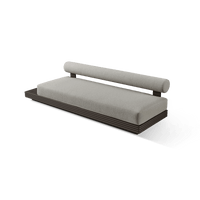 Collins Aluminum 3 Seat Armless Sofa + Table Left
