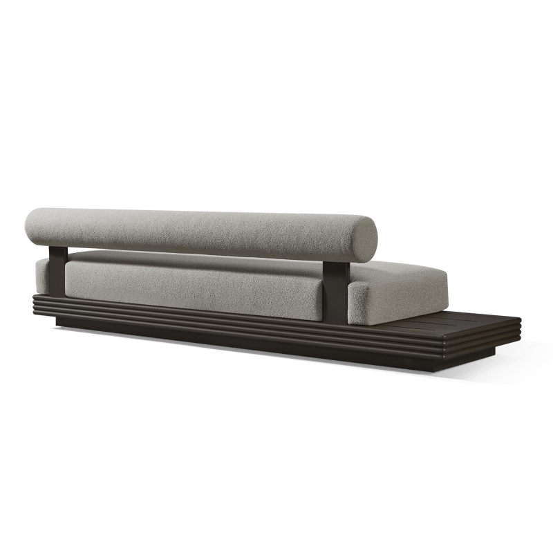 Collins Aluminum 3 Seat Armless Sofa + Table Left
